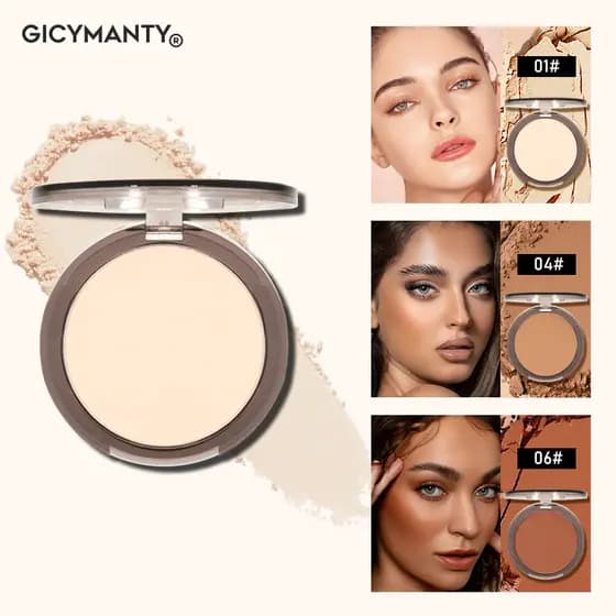 GICYMANTY Pó Compacto Aveludado em Pó Ultrafino Fosco para Contorno e Maquiagem Facial com Efeito Soft Focus