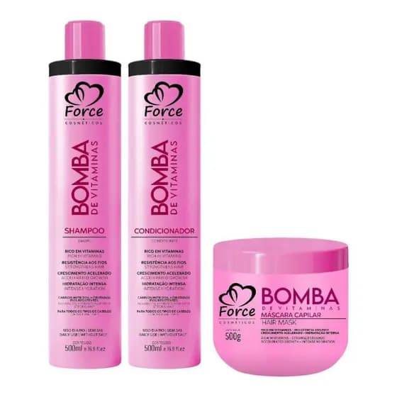 Kit Nutrição Itensiva Bomba de Vitaminas Force Cosméticos