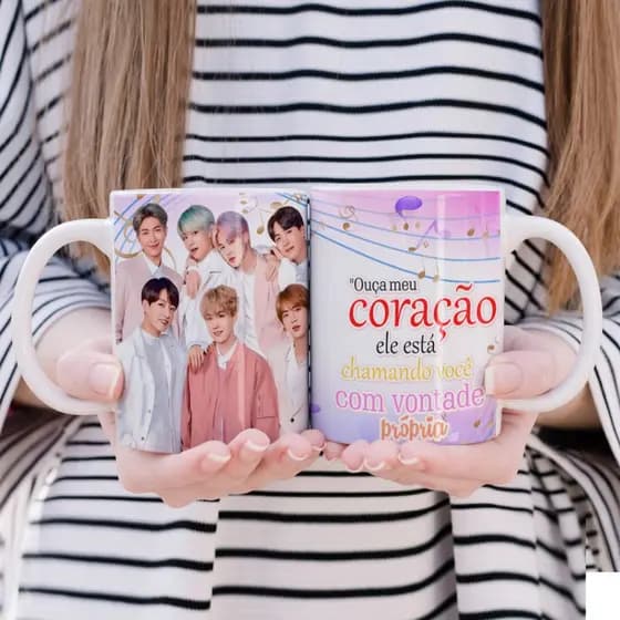 Caneca Personalizada BTS – K-Pop, Fãs e Army 💜✨