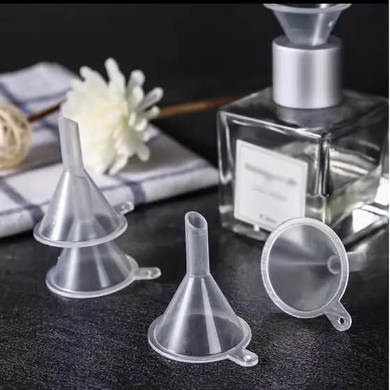Kit Mini Funil Pequeno Decant Perfume Multiuso Óleos Translúcido Ferramentas Perfumaria Cantil