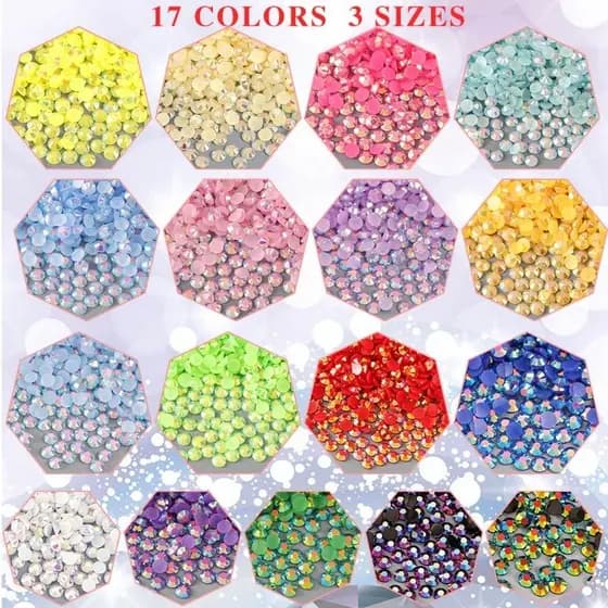 Pacote 200pçs Strass Resina Termocolante 4mm/3mm