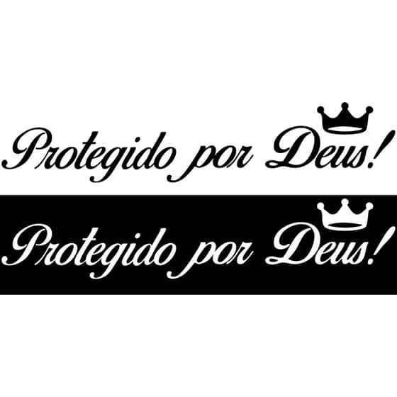 Adesivo Para Moto Frase Protegido Por Deus Com Coroa Adesivo Para Capacete
