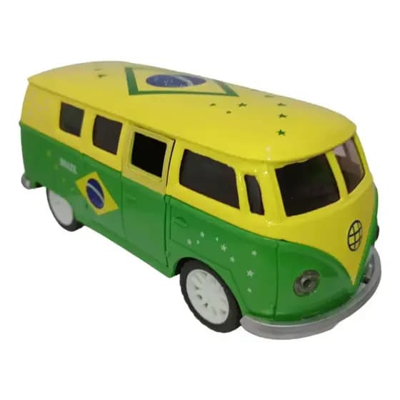 Carrinho Kombi Fricção Coleções Miniatura Brasil Futebol