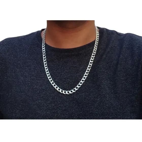 cordão, corrente masculina grossa 60 cm em aço inoxidável 316L