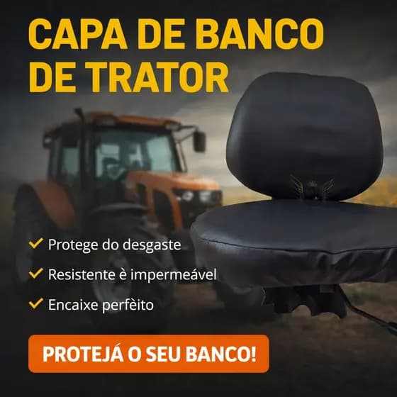 Capa Banco de Trator Couro Sintético Impermeável Universal Proteção Premium