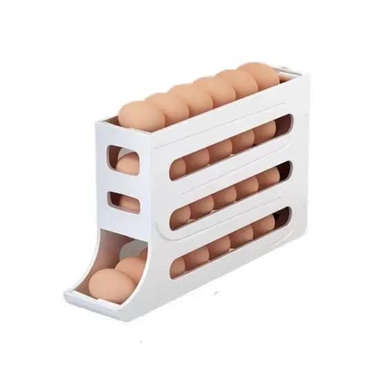 Suporte de ovo de 4 camadas para geladeira Dispenser Organizador 30 ovos