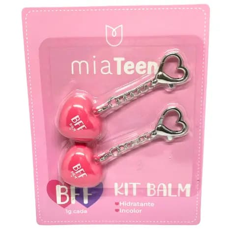 KIT BFF CHAVEIRO AMIGAS BALM CHAVEIRO MIA MAKE ROSA