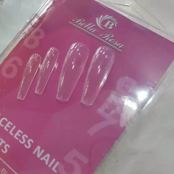 Unha Postiça Realista 100 Unidades Bella Rosa Leitosa ou Transparente