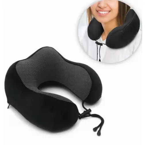 Almofada de Pescoço em Espuma Travesseiro Com Conforto para Viagem, Avião, Carro e Casa
