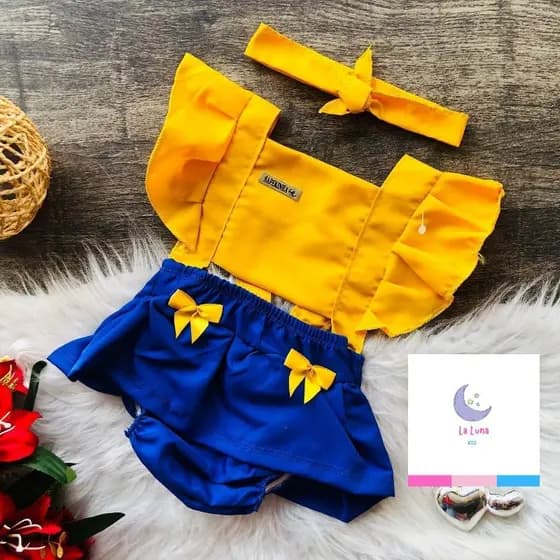 Romper Bebê Menina Infantil Mesversario Mesario Festa Amarela