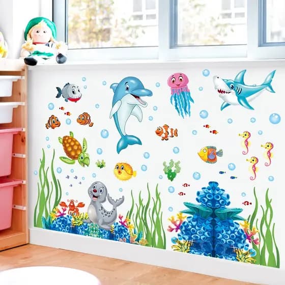 Papel Parede Infantil Adesivo de parede Infantil em PVC Adesivo Decorativo vários modelos
