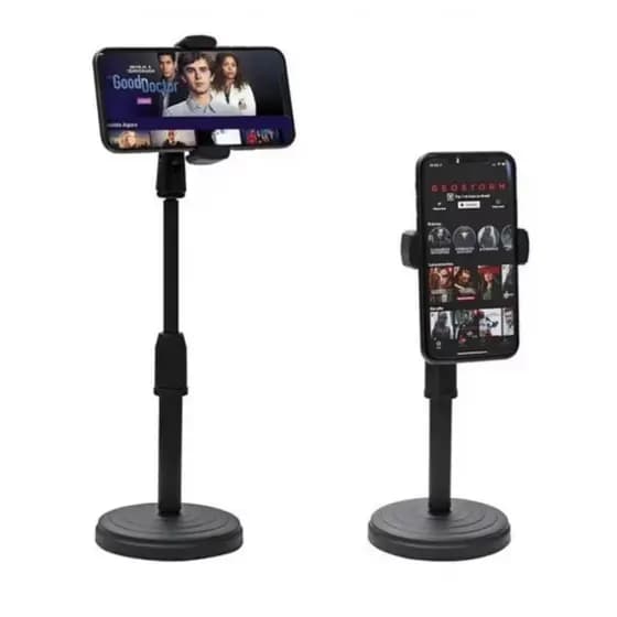 Suporte Celular Tripé Mesa com Rotação 360° para Celular e Webcam
