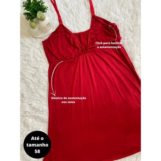 Camisola Amamentação Plus Size Gestante. Pijama Maternidade Pós-parto Feminina