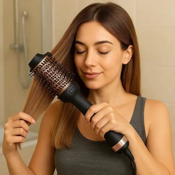 Escova Secadora Alisadora Cabelo Bivolt Modeladora Volume Ondas Quente Secagem ALisa Cacheado