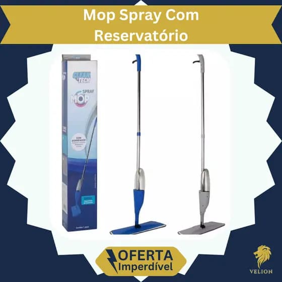 Mop Esfregão Spray com Reservatório Rodo Flat Giratório 360
