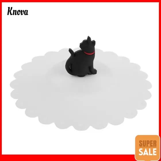 Gato Bonito Grau Alimentício Silicone Copo Capa À Prova De Vazamento Caneca Reutilizável Bebida Anti-Poeira Para Café Ch