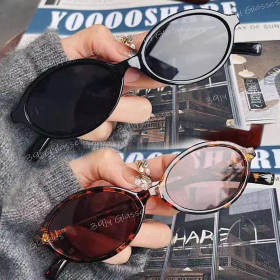 Óculos moda Y2K feminino oval retrô, Oculos de Sol Urbano Chic