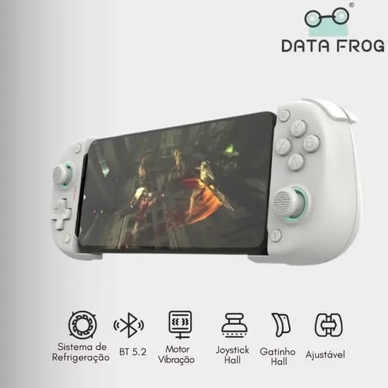 Controle Gamer Bluetooth DATA FROG X3 com Cooler – Para Celular Android/PC – Suporte FPS e PUBG