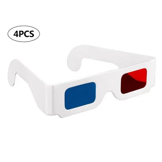 tomobetter 4 Unidades De Óculos De Papelão 3D Cartão Branco Anáglifo Vermelho E Ciano Para Visualização