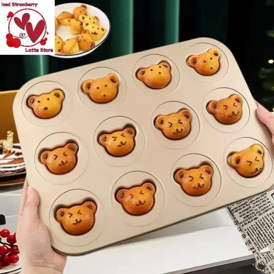 Beautyus 4/6/9/12 Mesmo Urso Molde De Cozimento Pan Não-sti DIY Bonito Doces Bolo Ferramenta Decoração Biscoito Acessóri