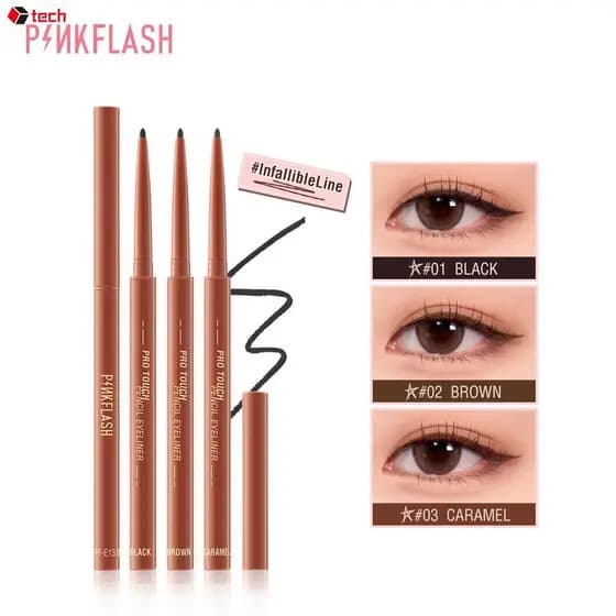 PINKFLASH Lápis de Olho Profissional Ultrafino e Elegante à Prova d'Água para Maquiagem dos Olhos - Popular e