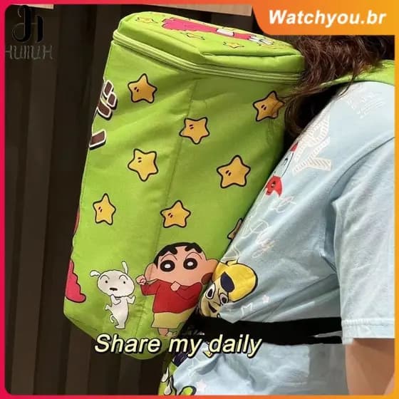 Mochila escolar Huiiuh com desenho animado fofo, mochila escolar em formato de caixa de biscoitos com zíper na