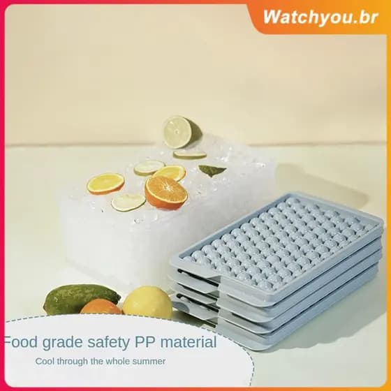 Mini forma de gelo com 104 furos, molde para cubos de gelo redondos, pequeno triturador de gelo para coquetéis