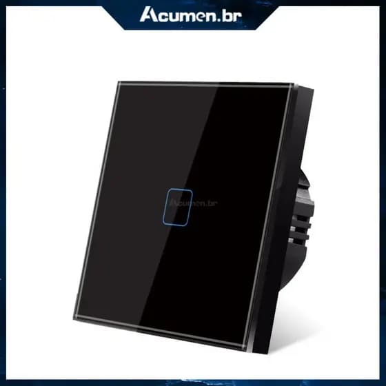 Interruptor de parede para luz com 1/2/3 botões, painel de vidro cristal LED, à prova d'água, controle de luz