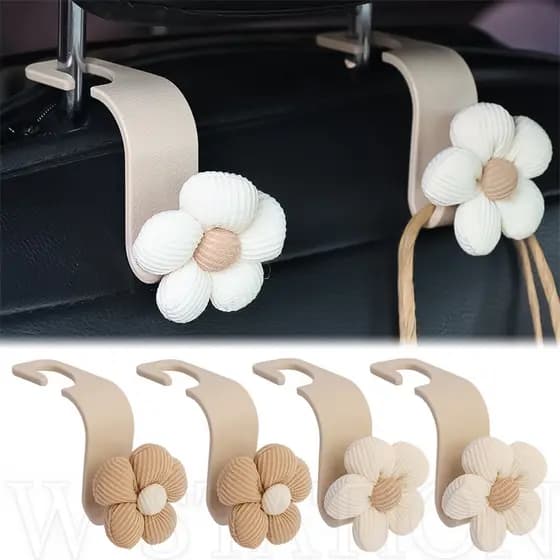 Ganchos De Armazenamento Para Carro Em Forma De Flor-Bolsa De Mão , Roupas , Casacos , Bolsas De Mercearia-Organizador Multifuncional De Suportes As Costas Do Banco