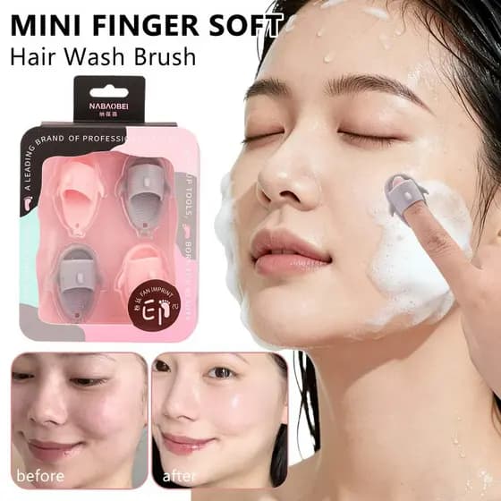 12-4 Unidades De Mini Escova De Silicone Para Lavagem Facial Em Formato De Tubarão-Spa Corporal Limpeza De Poros Faciais