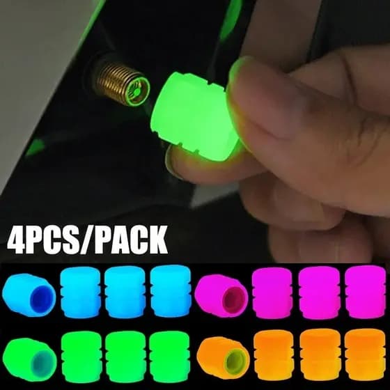 1/4PCS multi-cor tampa de válvula fluorescente para pneus de automóveis / bicicletas / motocicletas