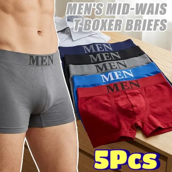5 Pçs Macio Pele-Amigável Anti-Deformação Costura Suave Cuecas Para Deslocamento Diário Fitness-Estiramento Pilling Cart