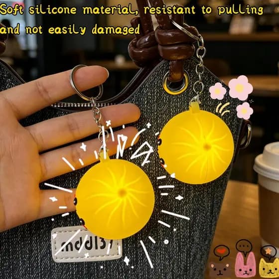 Elástico Macio Grosso Silicone Portátil Alívio Do Estresse Luz Pingente-Corrente De Metal Destacável Estudante Diário Mo