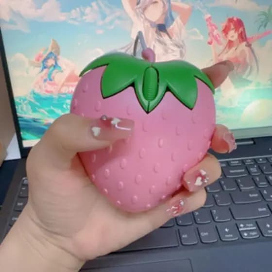 Rato Com Fio Mini Mouse Óptico USB 1000 DPI Bonito Frutas Em Forma De Morango 3D Silencioso Mudo 3 Botões Para Computador De Escritório Laptop PC