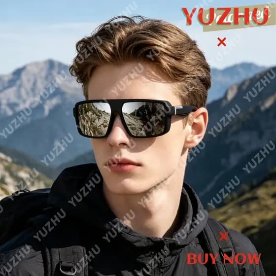 (YUZHU) Estilo Esportivo Ao Ar Livre Moldura Quadrada Personalidade Lente Polarizada Unissex Óculos De Sol Para Dirigir