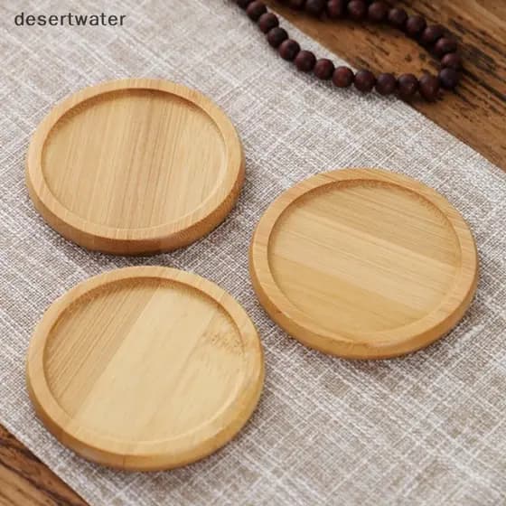 Dwbr 1Pc Suporte De Bandeja De Bambu Redondo Para Plantas Vasos De Ferramentas De Jardim QDD