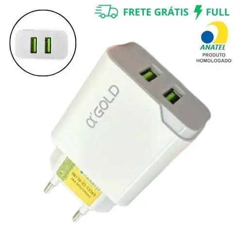 CARREGADOR FONTE ADAPTADOR DE ENERGIA COM DUAS SAÍDAS USB-A 3.1 CA19
