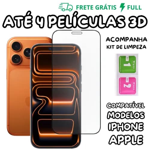 4 OU 2 PELÍCULAS DE VIDRO 3D PARA IPHONE TODOS MODELOS PARA IOS 7 8 XS XR 11 12 13 14 15 16 17 MAX
