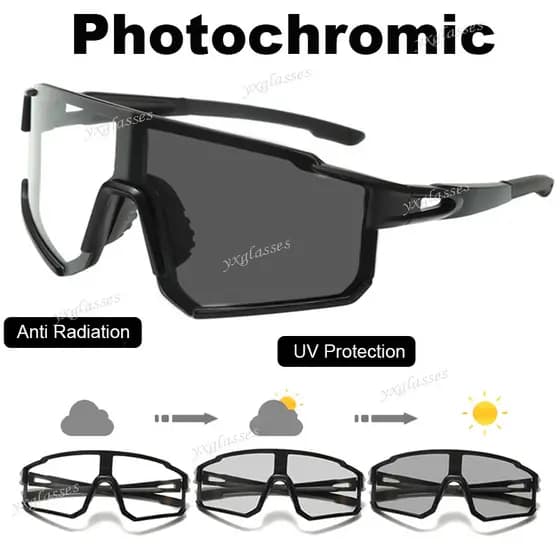 Óculos De Sol Fotocromáticos Para Ciclismo , Homens E Mulheres , Preto , Esportes Ao Ar Livre , Corrida , Bicicleta ,