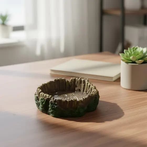 Prato Decorativo De Alimentação De Tartaruga , Fácil De Limpar , Fatia De Madeira , De Comida De Longa Duração Para Viva