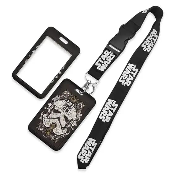 Star Wars Cordão do pescoço com botão de liberação rápida, cartão de identificação para o telefone e porta-chaves Sling