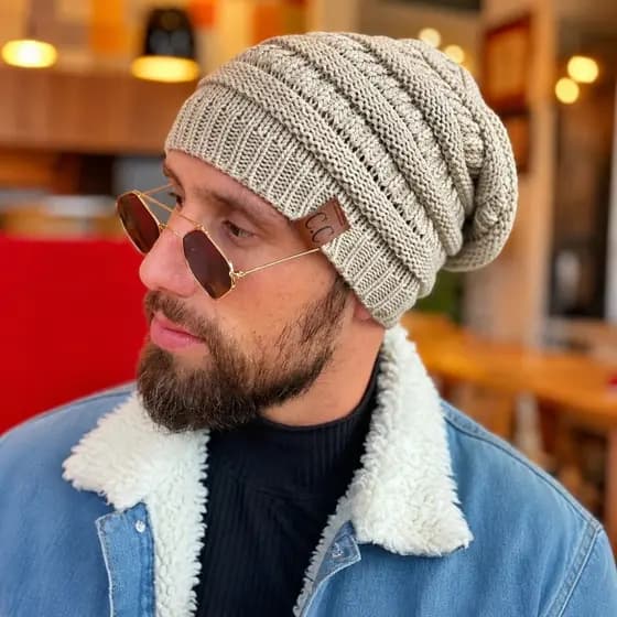 Touca Caída Tricô Gorro Boina Beanie Lã Masculina Feminina Macio Quentinho