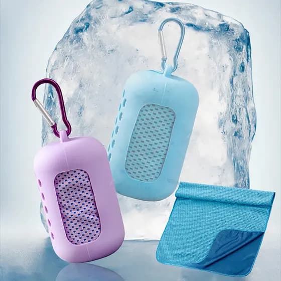 Toalha De Resfriamento Reutilizável De Microfibra Com Mosquetão Capa De Silicone Suor Respirável Para Pescoço Rosto Corr