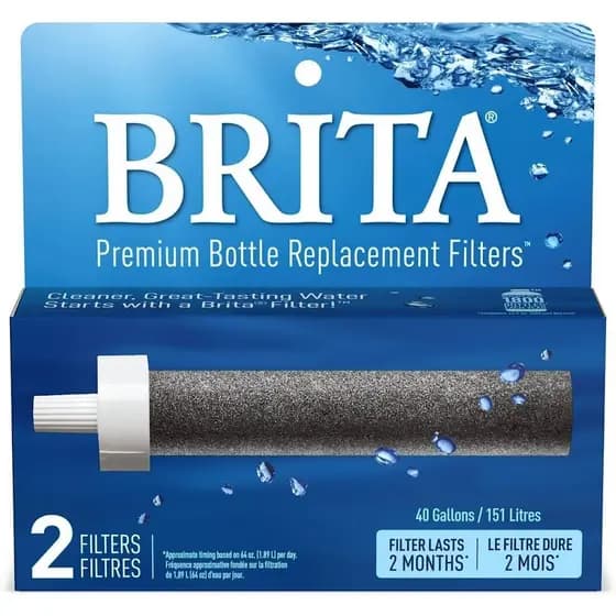 Refil Filtro BRITA BB06 para Garrafa de Água caixa com 2 Unidades – Purifica Água, Remove Cloro - Dura até 2 Meses