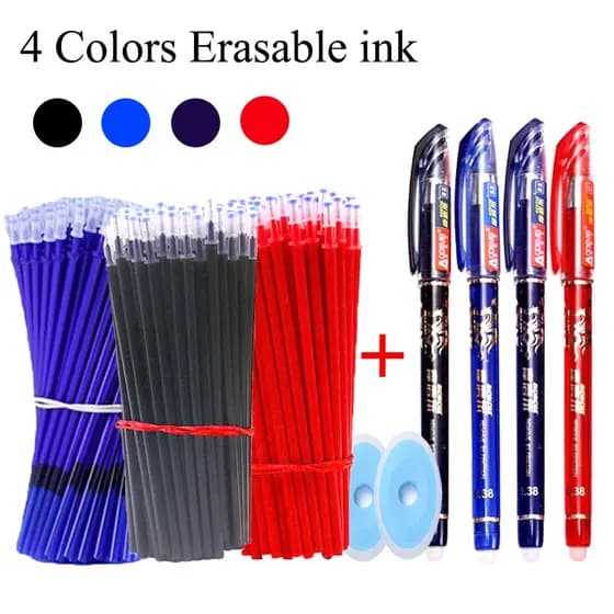 33 Pçs/Set Rasable Caneta Escola Canetas Gel 0.5 Milímetros Ponta Fina Preto/Azul/Vermelho Esferográfica De Tinta Papelaria Escritório Suprimentos De Escrita