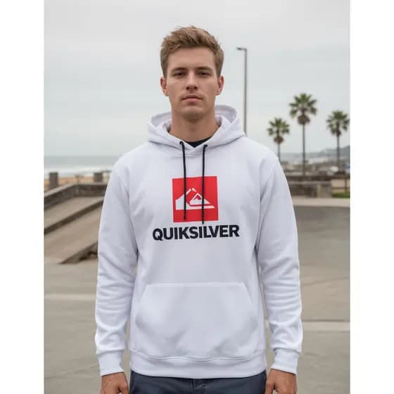 Blusa De Frio Moletom Quiksilver Surf Masculina Com Capuz