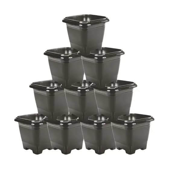KIT COM 10 VASOS QUADRADOS PARA JARDINAGEM – 9,5L