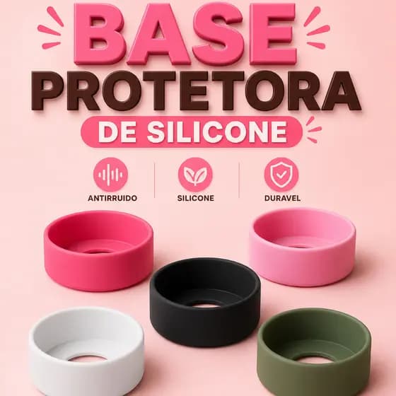 Base de Silicone Para Garrafa Termica 800ml Capa Protetora de Silicone Antirruido Antiatrito Multicores Lavavel