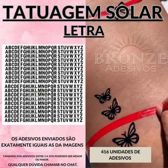 468 letras para tatuagem solar para bronzeamento.Tatuagem de letra para bronzeamento solar.
