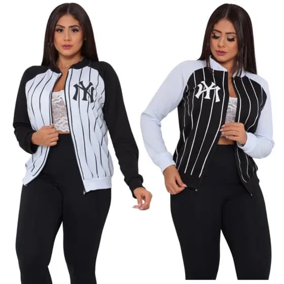 Jaqueta Feminina N York Estilo Jaqueta Blusa Casaco Frio Inverno Blusa Feminina Moda Gringa Blogueirinha Imperdivel